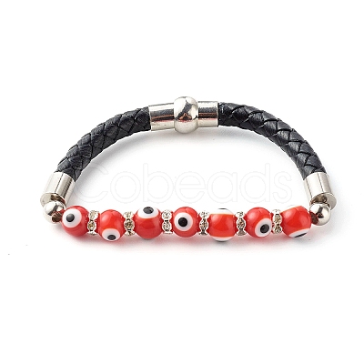 Handmade Lampwork Evil Eye Beaded Bracelets BJEW-JB06379-04-1