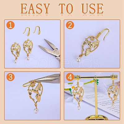 10 Pair Brass Micro Pave Clear Cubic Zirconia Earring Hooks ZIRC-SZ0004-99-1