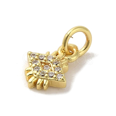 Brass Micro Pave Cubic Zirconia Charms KK-M283-19D-01-1