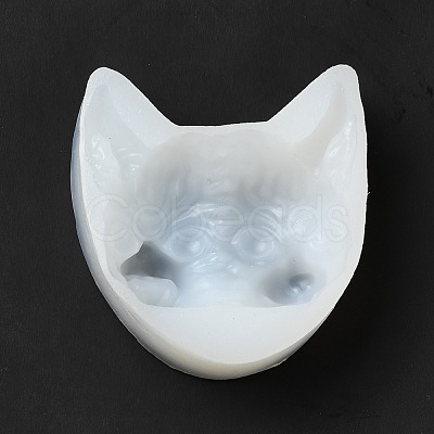 Halloween Double Devil Cat Heads DIY Candlestick Silicone Molds SIMO-B002-14-1