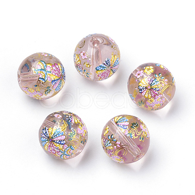 Printed Glass Beads GFB-Q001-12mm-D02-1