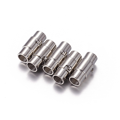 Tarnish Resistant Stainless Steel Locking Tube Magnetic Clasps X-STAS-H019-3-1