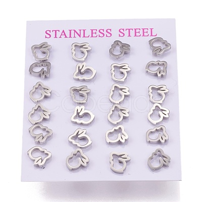 Tarnish Resistant 304 Stainless Steel Stud Earrings EJEW-N045-04P-1