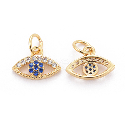 Brass Micro Pave Cubic Zirconia Charms ZIRC-L070-46G-1