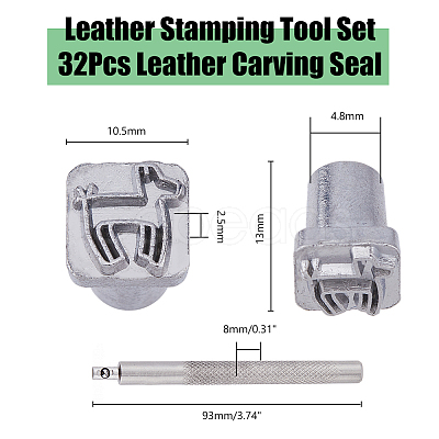 DICOSMETIC 1 Set Indian Style Sun/Insect/Flower Alloy Leather Stamping Tool Sets TOOL-DC0001-13-1