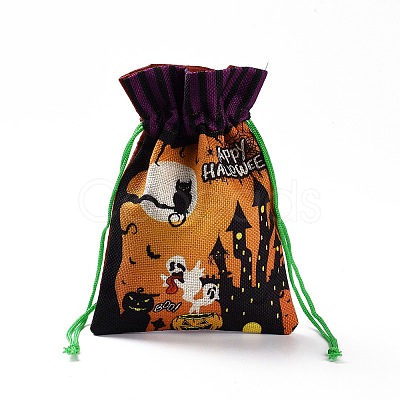 Halloween Cotton Cloth Storage Pouches ABAG-A005-01C-1