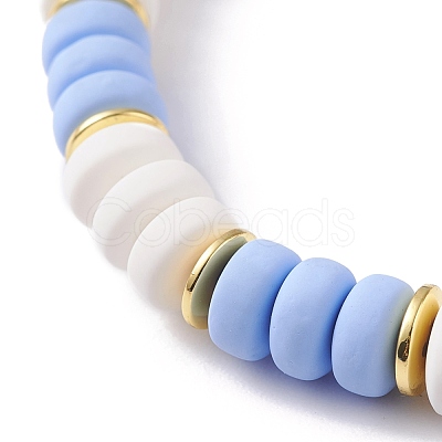 Handmade Polymer Clay Heishi Beads Surfering Stretch Bracelets Set BJEW-JB07227-1