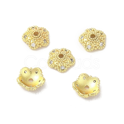 Rack Plating Brass Beads Caps KK-B088-04B-G-1