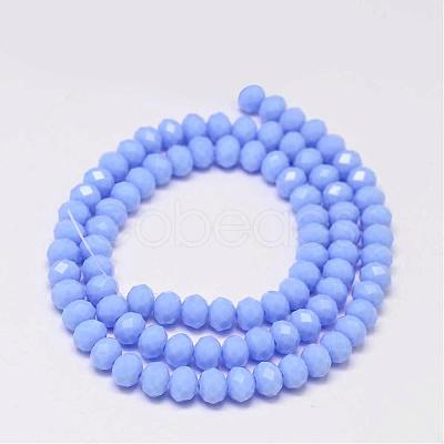 Faceted Rondelle Glass Beads Strands X-GLAA-I033-6mm-08-1