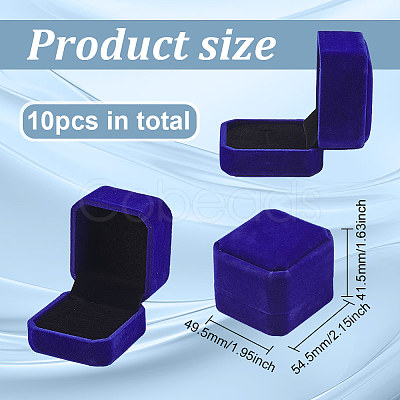 Square Velvet Ring Boxes VBOX-WH0002-01D-1