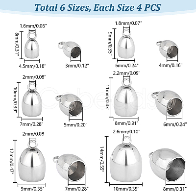 Unicraftale 304 Stainless Steel Cord Ends STAS-UN0011-37P-1