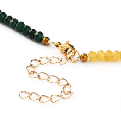 Dyed Natural Malaysia Jade Beaded Necklaces NJEW-JN03236-1