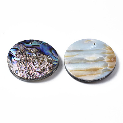 Natural Abalone Shell/Paua Shell Pendants SSHEL-N034-86-1