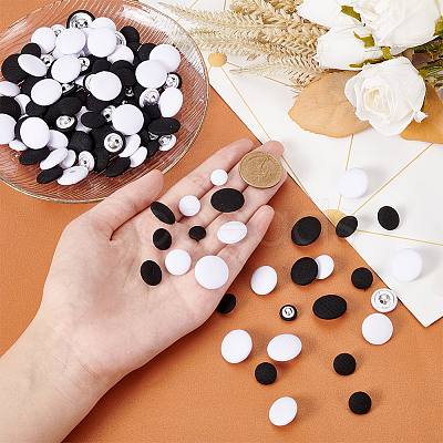 PandaHall Elite 250Pcs 10 Styles 1-Hole Polyester Buttons DIY-PH0017-33-1