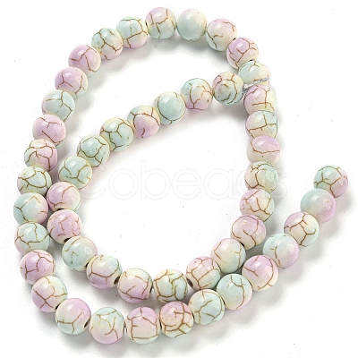 Baking Paint Synthetic Turquoise Beads Strands G-H060-03B-1