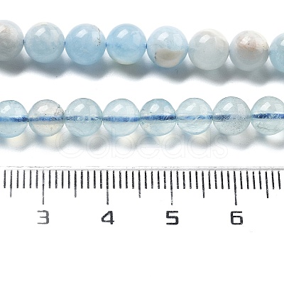 Natural Aquamarine Beads Strands G-R446-6mm-05-01-1