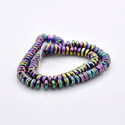 Grade AAA Non-magnetic Synthetic Hematite Rondelle Beads Strands G-M080-01-1