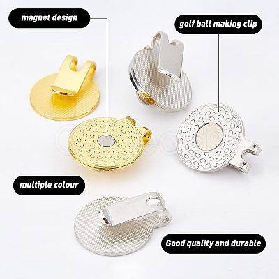 CHGCRAFT 6Pcs 2 Style Zinc Alloy Golf Ball Maker Clip FIND-CA0003-46-1