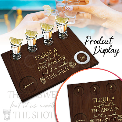 Wood Shot Glasses Tray AJEW-WH0423-001-1