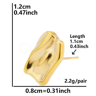 Rectangle Stainless Steel Stud Earrings for Women PJ9303-10-1