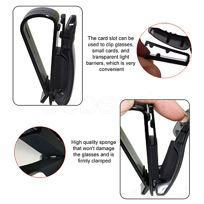 Plastic Car Eyeglasses Sunglasses Hanger Mount with Ticket Card Clip KY-WH0046-102-1