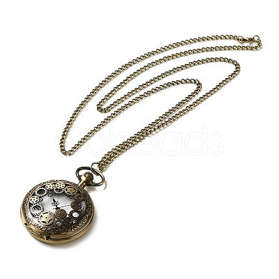 Alloy Glass Pendant Pocket Necklace WACH-S002-10AB-1