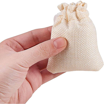 Burlap Packing Pouches Drawstring Bags ABAG-BC0001-05B-9x7-1