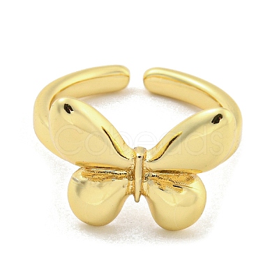 Butterfly Brass Cuff Rings RJEW-L113-011G-1