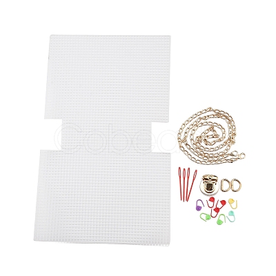 DIY Rectangle Plastic Knitting Crochet Bag Making Kits DIY-H169-09A-1