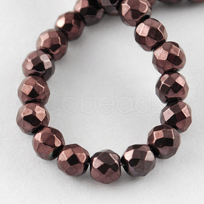 Non-magnetic Synthetic Hematite Beads Strands G-Q890-2mm-2-1