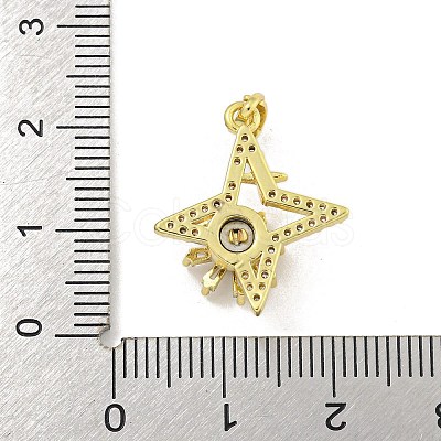 Rack Plating Brass Clear Cubic Zirconia Pendants KK-M291-04G-1