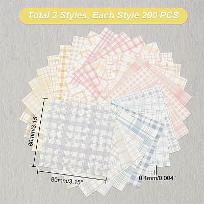 AHADERMAKER 3 Bags 3 Style Square Memo Paper AJEW-GA0005-47B-1