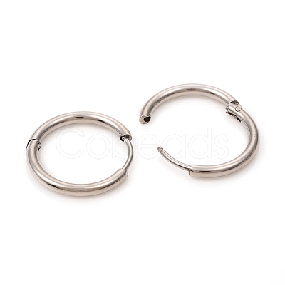 Tarnish Resistant 201 Stainless Steel Huggie Hoop Earrings EJEW-L250-01J-P-1