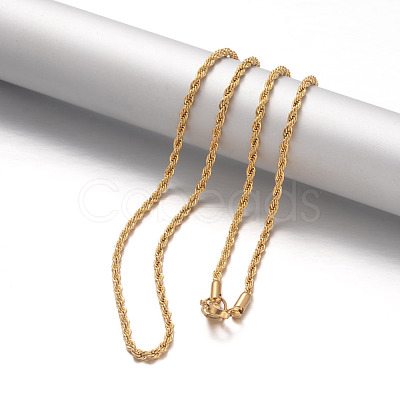 304 Stainless Steel Rope Chain Necklaces NJEW-F195-05A-G-1