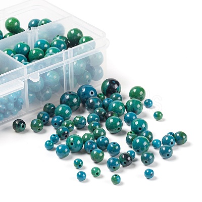 340Pcs 4 Sizes Synthetic Chrysocolla Beads G-LS0001-31-1