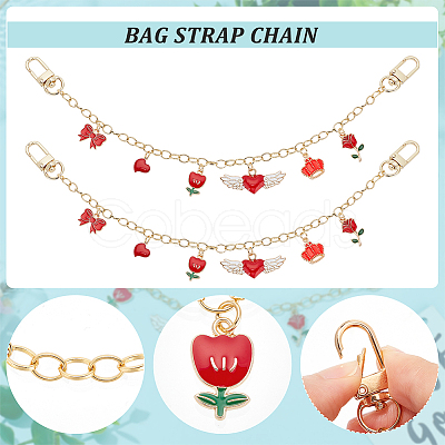 WADORN Valentine's Day Decorative Brass Bag Chain FIND-WR0006-67-1