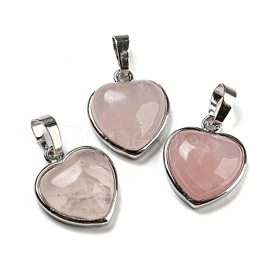 Natural Rose Quartz Pendants G-I358-A22-1