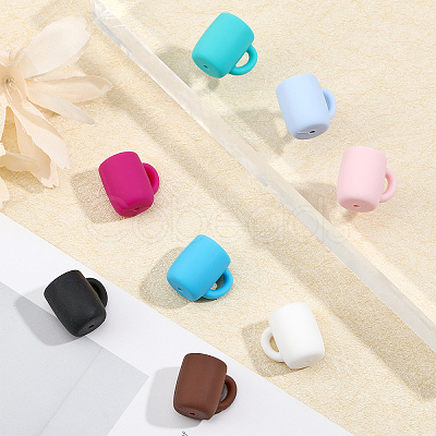 CHGCRAFT 16Pcs 8 Colors Food Grade Eco-Friendly Silicone Beads SIL-CA0001-83-1