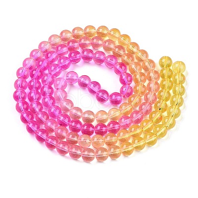 Baking Painted Transparent Glass Beads DGLA-M001-8mm-05-1