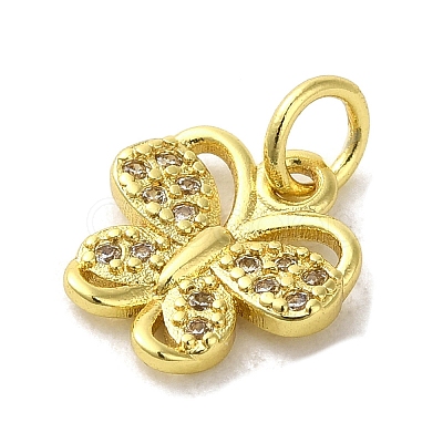 Real 18K Gold Plated Brass Pave Cubic Zirconia Pendants KK-M283-10B-01-1