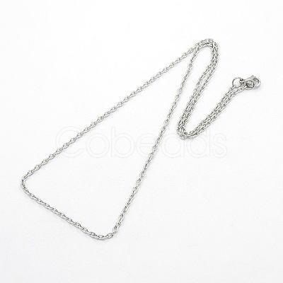 Tarnish Resistant 304 Stainless Steel Cable Chain Necklaces X-STAS-O037-120P-1