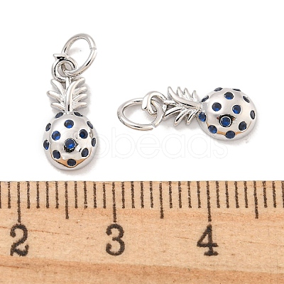 Brass Micro Pave Marine Blue Cubic Zirconia Charms KK-Q814-06P-1