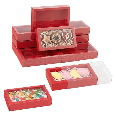 Foldable Paper Drawer Boxes with Clear Plastic Cover CON-WH0095-68A-02-1