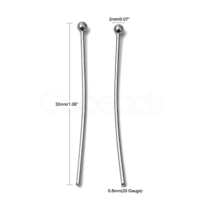 Tarnish Resistant 304 Stainless Steel Ball Head pins STAS-L153-03-1