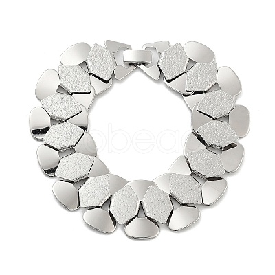 Non-Tarnish 304 Stainless Steel Rhombus Link Chain Bracelets for Women Men BJEW-Q343-02P-1