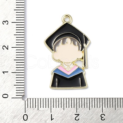 Graduation Theme Alloy Enamel Pendants ENAM-G226-01B-1