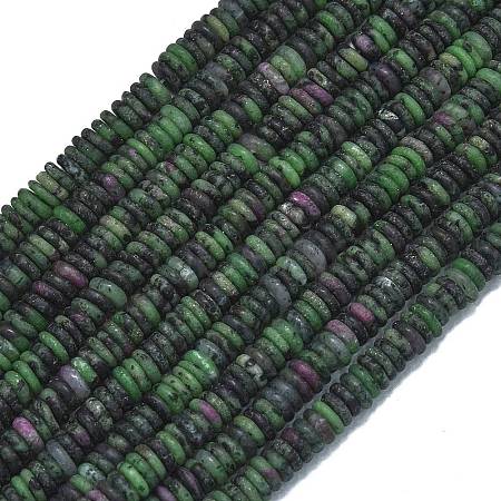 Frosted Natural Ruby in Zoisite Beads Strands G-K389-C20-01-1