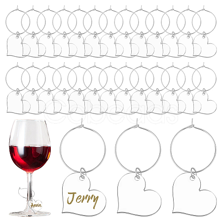 Transparent Acrylic Heart Wine Glass Charms AJEW-AB00112-1