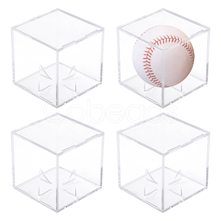 Square Actylic Baseball Display Box ODIS-WH0002-78-1