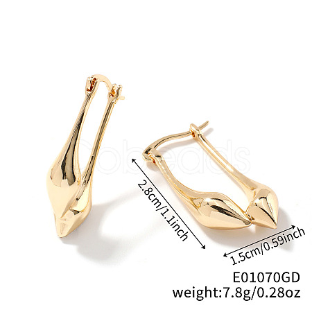 Elegant and Versatile Brass Teardrop Hoop Earrings for Western Fashionistas RY9199-1-1